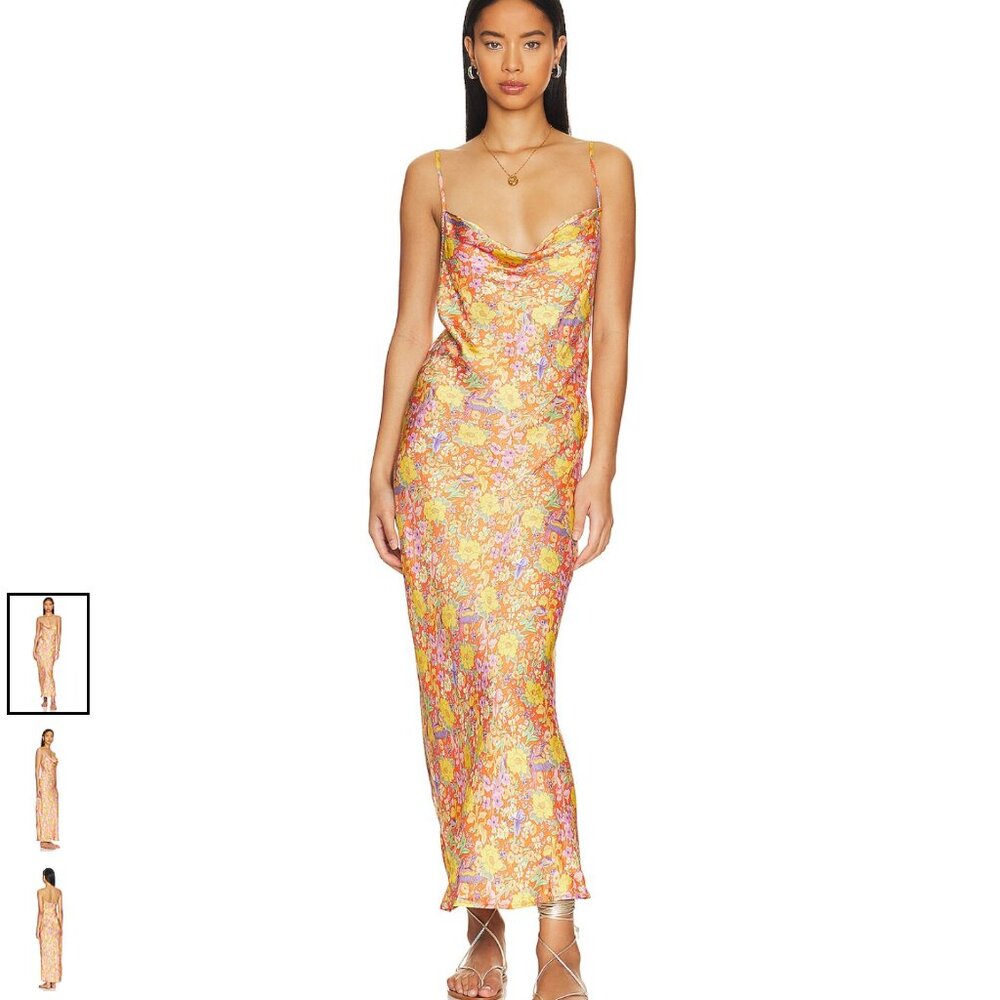 SPELL Last Drinks Strappy Maxi Dress in Sunset Floral size XS